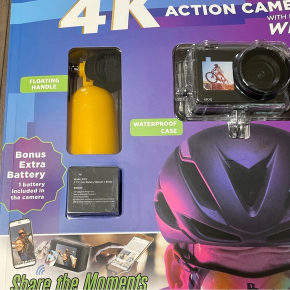 NEW Vivitar 4K Ultra HD Action Camera Kit - Dual Screen Wifi Bonus Battery 64GB - Picture 2 of 5